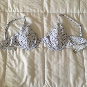 Blue floral bikini top - size large